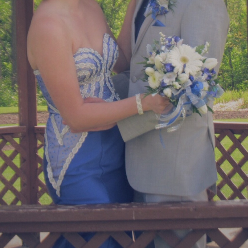 Blue prom or pagent dress